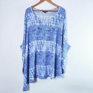 Lane Bryant Blue Dolman Sleeve Asymmetrical Oversized Sweater Size 26/28 Beach